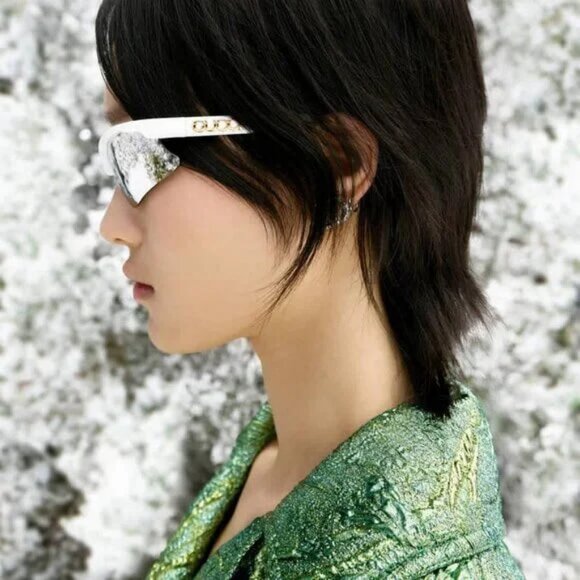 NEW GUCCI MIRROR MASK SUNGLASSES GUCCI GG1774S 002 WHITE/SILVER UNISEX EYEWEAR - Picture 3 of 5